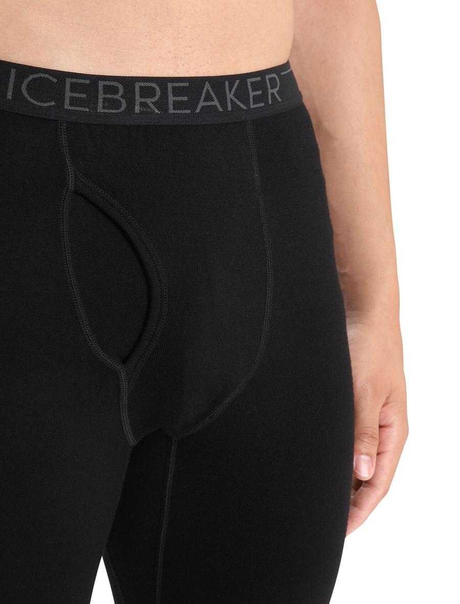 Icebreaker Merino 260 Tech Thermal Leggings With Fly Férfi Base Layers Fekete | HU 1391EBCX